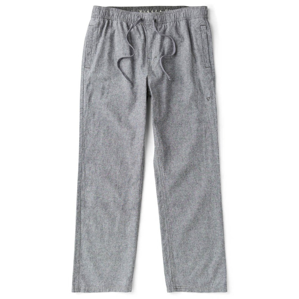 Vissla Mens Gray Rails Linen Eco Elastic Pant Organic Cotton Pants Size L NWT